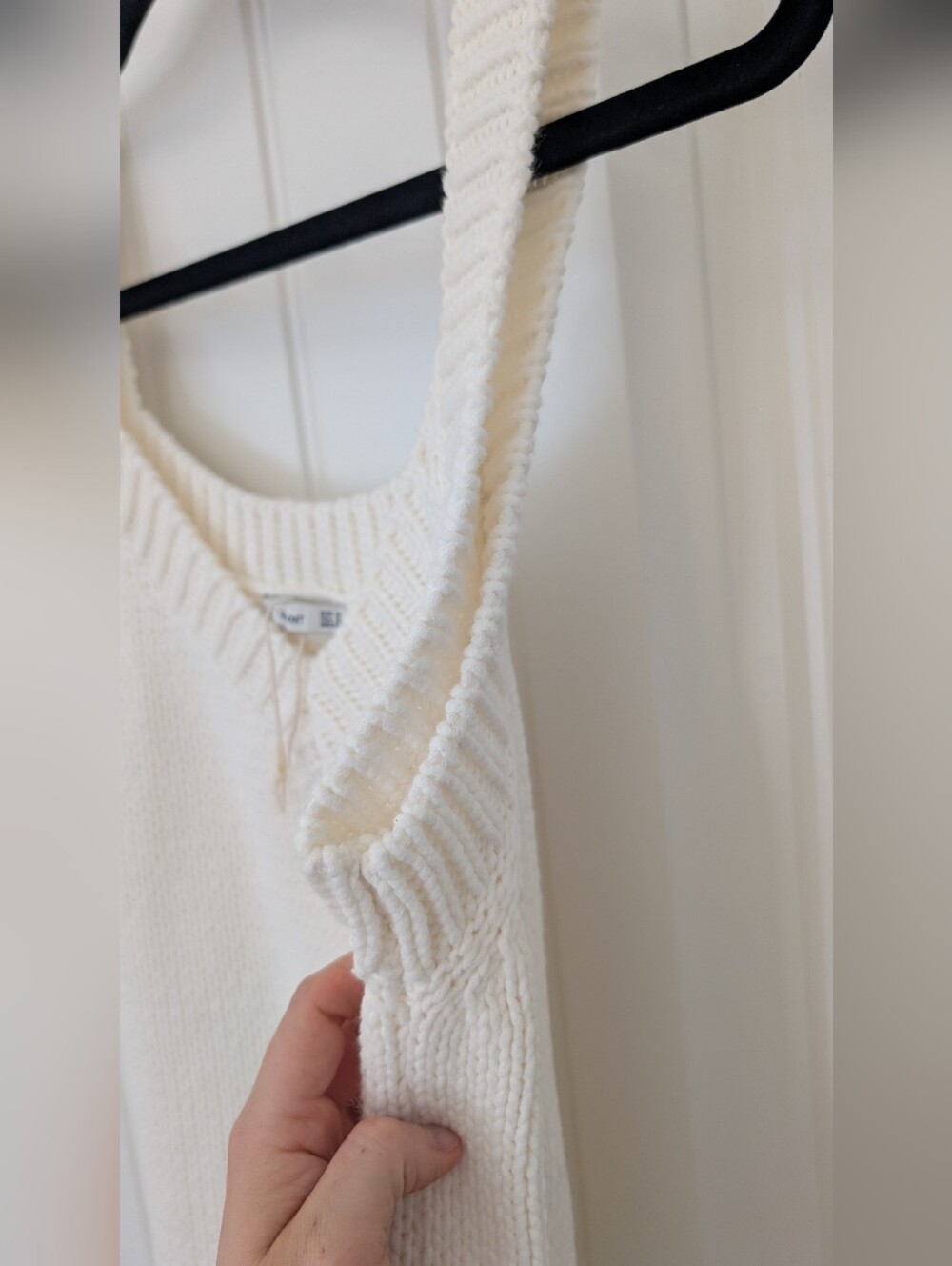 NWOT V-Neck Knit‎ Tank Dress in Cream M - Picture 6 of 8